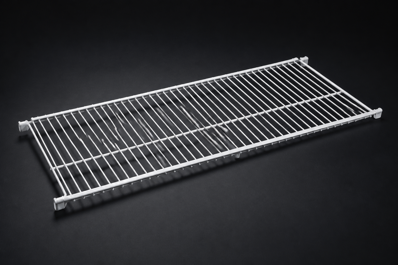 Coated refrigerator wire shelf on a studio ground