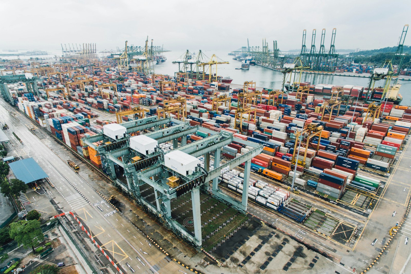 Container terminal and cargo logistics at a deep-water port